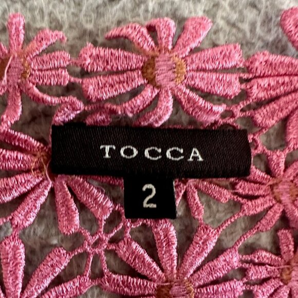 Tocca Pink Blazer Eyelet Floral Embroidered Coquette Feminine Demure - Picture 8 of 16